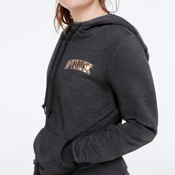 🎁Victoria's Secret Pink w/ flip sequins and Sherpa lined hoodie NWOT🎁 - Picture 10 of 11